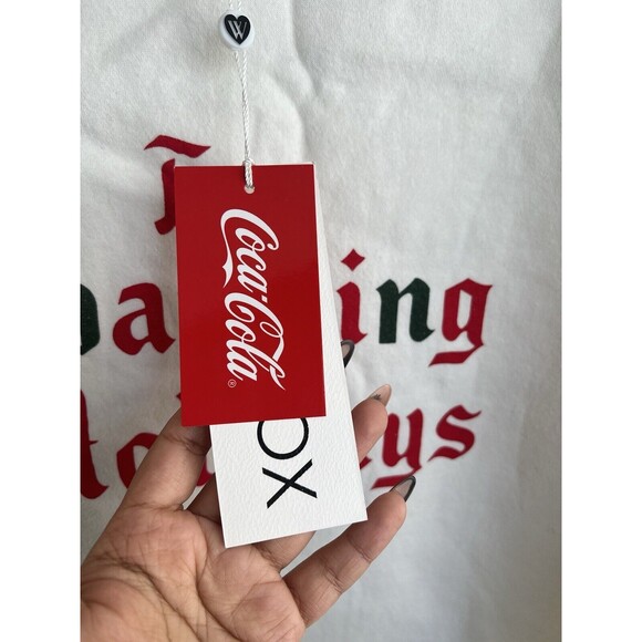 NEW Wildfox X Coca-Cola Sparkling Holidays Sweatshirt Oversized Medium - Picture 5 of 8